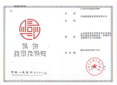 機(jī)構(gòu)信用代碼證